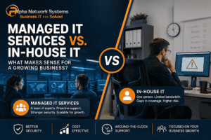 Managed IT vs. in-house IT for growing businesses.
